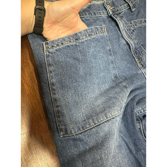 Lucky Brand High Rise Wide Leg Cropped Blue Denim Jeans Women 12/31 Grunge Y2K - Picture 11 of 11